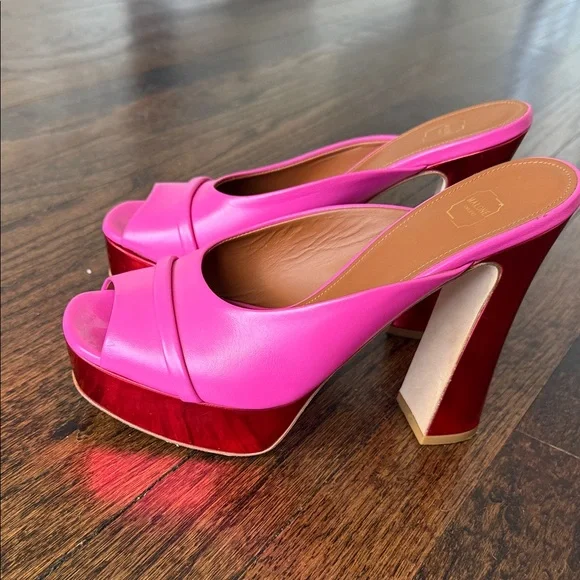 Malone Souliers Pink and Red Platform Heels - Picture 5 of 15